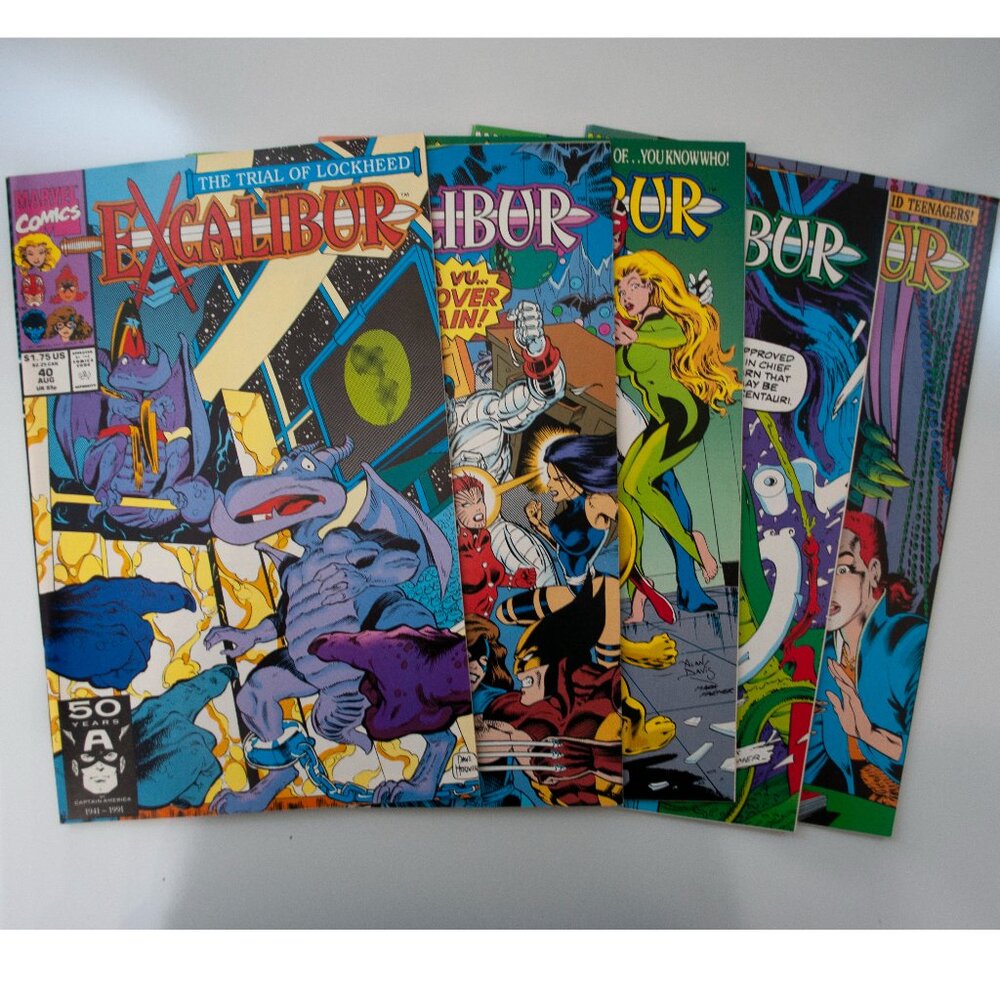 Lot of 5 Excalibur Comic Book 40 41 42 43 44 1991 Marvel Run Vintage 90s